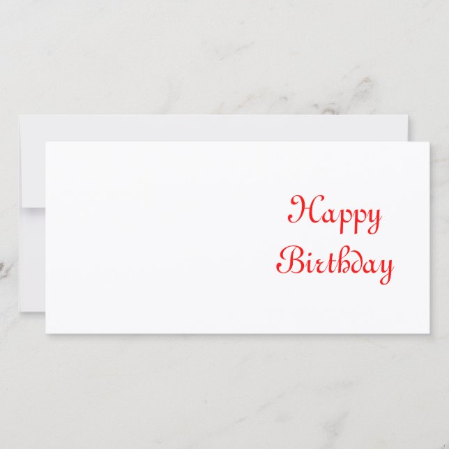 Happy Birthday. Red and White. Custom (Front)