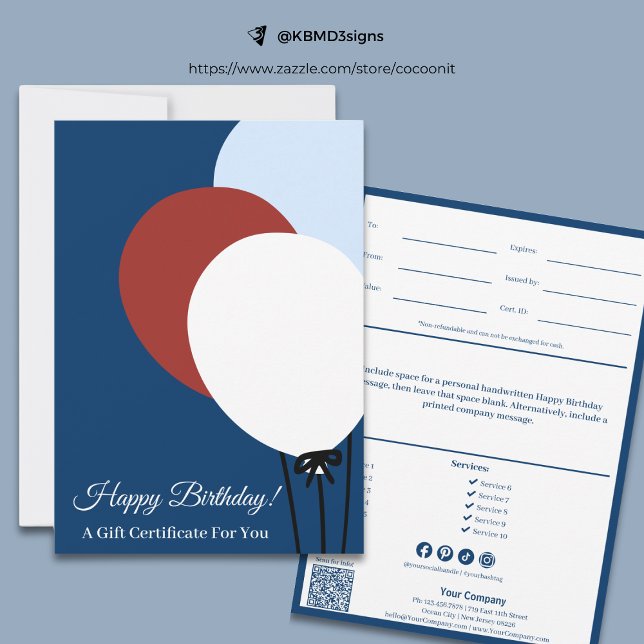 Happy Birthday Red Balloon Gift Certificate (Happy Birthday Red Balloon Gift Certificate)