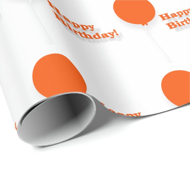 Happy Birthday Red Balloons Wrapping Paper (Roll Corner)