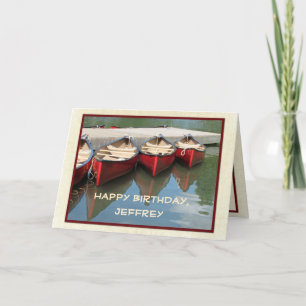 Happy Birthday, Red Canoes, Name, Greeting Card