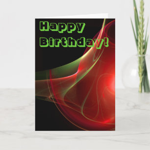 Happy Birthday Red Green Abstract Blank Template