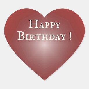 Happy Birthday Red Heart Glow  Heart Sticker