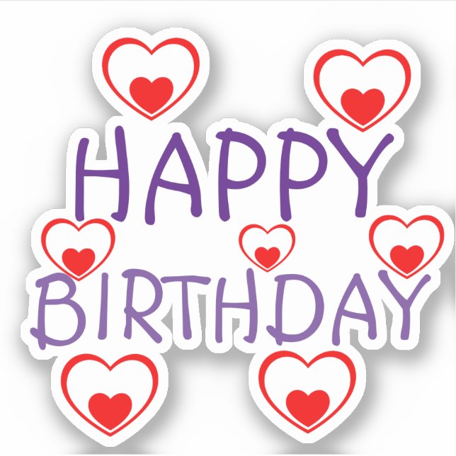 Happy Birthday Red Hearts (Front)