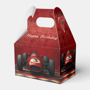 Happy Birthday Red Race Car   Favour Box