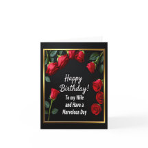 Happy Birthday Red Rose Wife Card