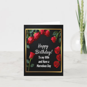 Happy Birthday Red Rose Wife Card