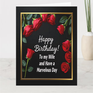 Happy Birthday Red Rose Wife Card
