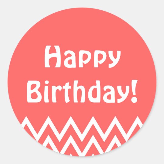 Happy Birthday - Red Round Sticker