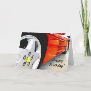 Happy Birthday Red Sports Car greeting card