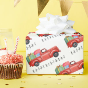 Happy Birthday Red Truck And Gifts Wrapping Paper