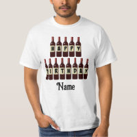 Happy Birthday Red Wine Bottles Customised