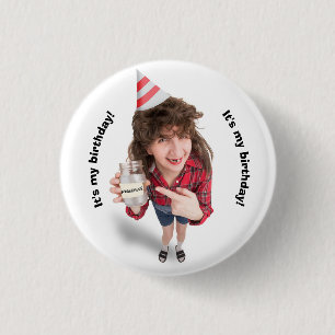 Happy Birthday Redneck Woman With Moonshine Humour 3 Cm Round Badge