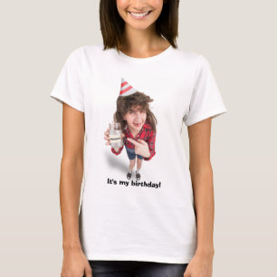 Happy Birthday Redneck Woman With Moonshine Humour T-Shirt
