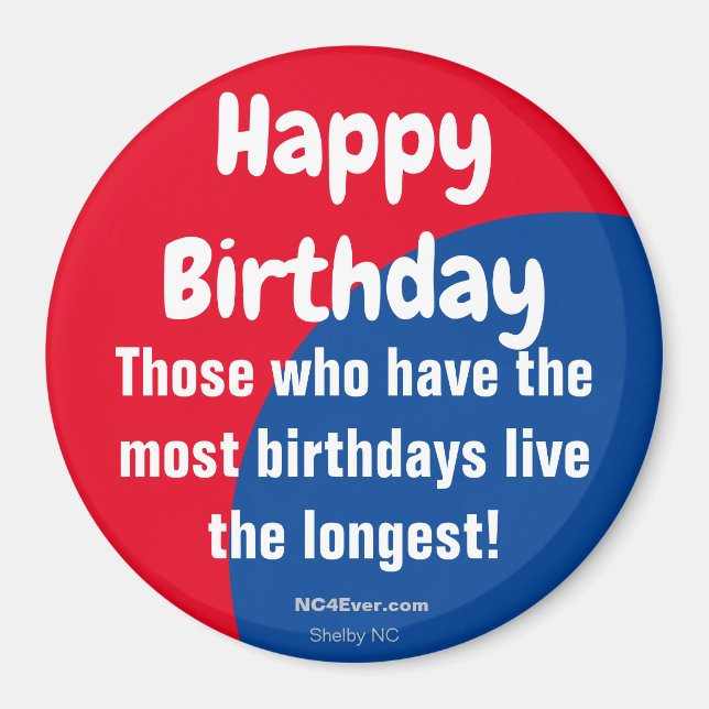 Happy Birthday Refrigerator Magnet (Front)