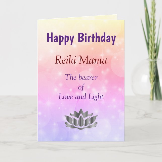 Happy Birthday Reiki Mama design Card (Front)