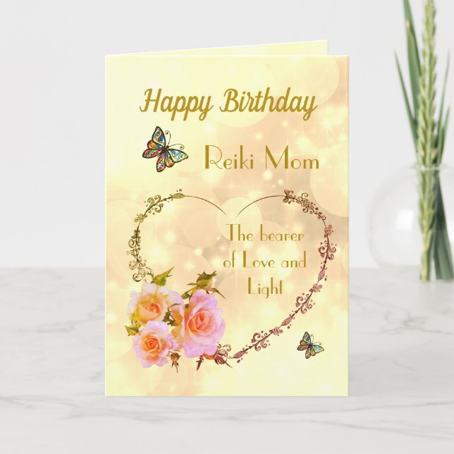 Happy Birthday Reiki Mum design Card (Front)