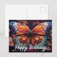Happy Birthday Resting Butterfly Collage