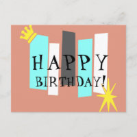 Happy Birthday Retro Atomic Art Panel