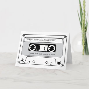 Happy Birthday Retro Cassette Tape Personalised Card