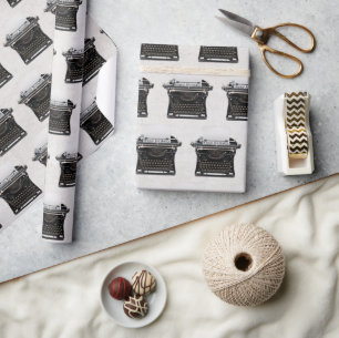 Happy Birthday Retro Typewriter Wrapping Paper