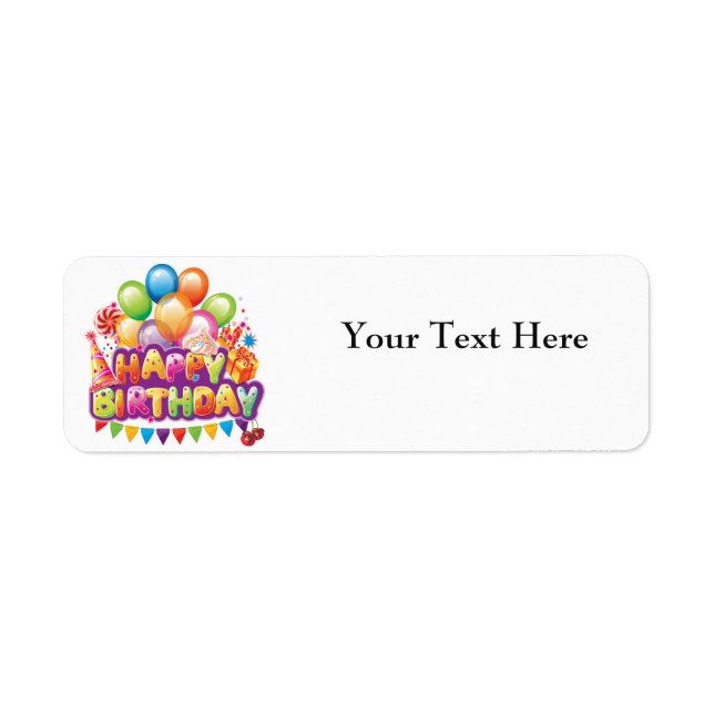 Happy Birthday Return Address Labels (Front)