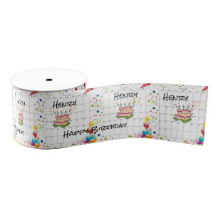 Happy Birthday Ribbon, January 2022 Grosgrain Ribbon