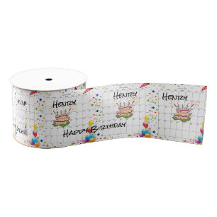 Happy Birthday Ribbon, May 2022 Grosgrain  Grosgrain Ribbon