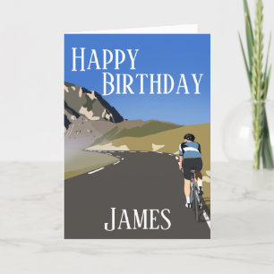 Happy birthday road cycling, Col du tourmalet  Holiday Card