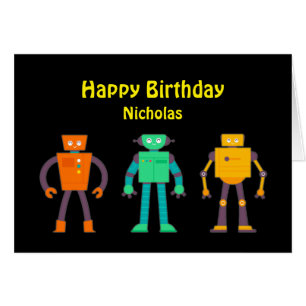 Happy Birthday Robot Awesome Boy Fun