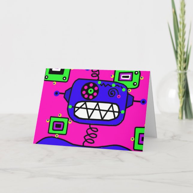 Happy Birthday Robot Card (Front)