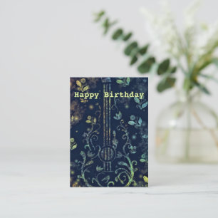Happy Birthday - Romantic Flowers Guitar  Card