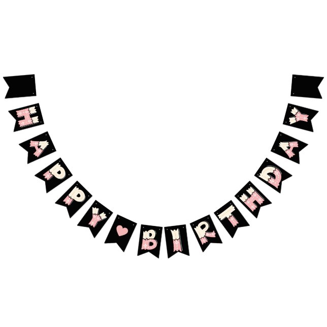 Happy Birthday Rosa Beige Bunting (All)