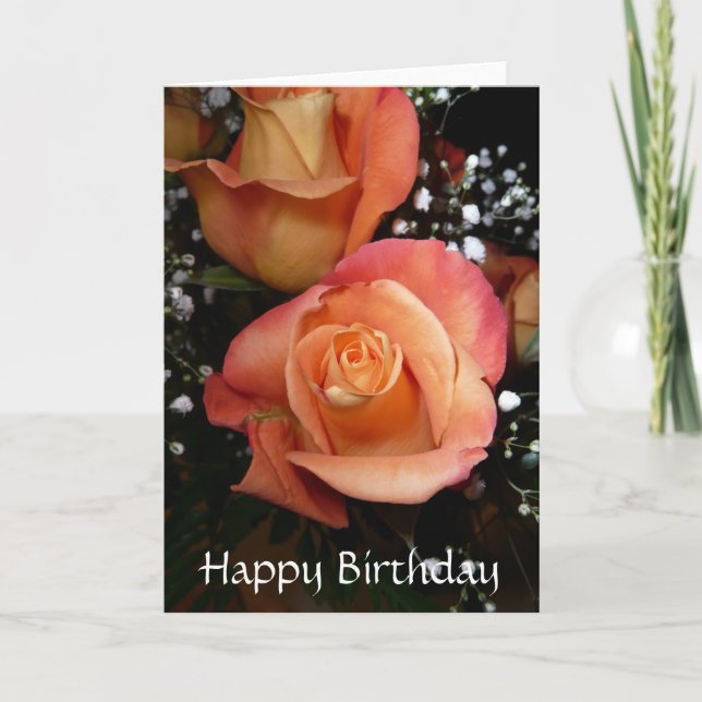 Happy Birthday Rose Card (Front)