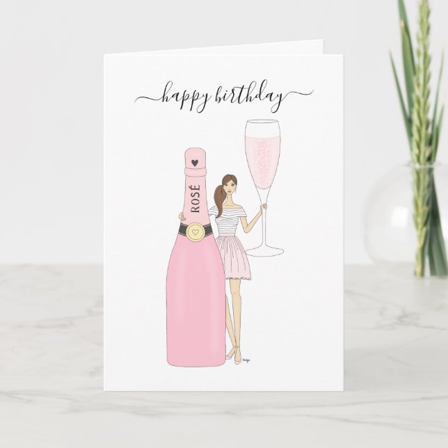Happy Birthday - Rose Fashion Girl Card (Front)