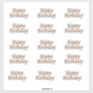 Happy birthday rose gold balloon style text