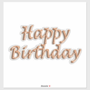 Happy birthday rose gold balloon style text