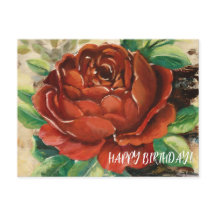 Happy Birthday Rose Postcard