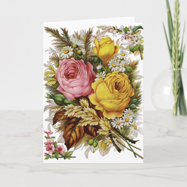 Happy Birthday Roses Card (Front)