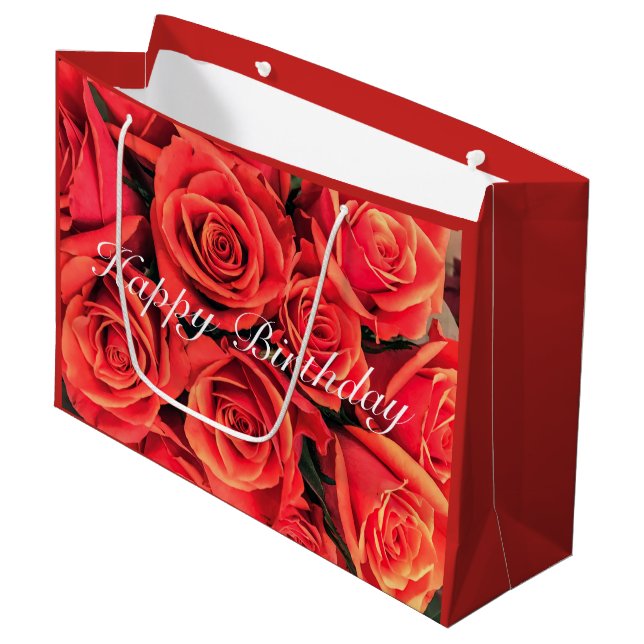 Happy Birthday Roses Gift Bag (Front Angled)