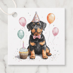Happy Birthday Rottweiler Dog Favour Tags