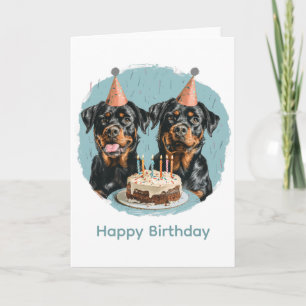 Happy Birthday Rottweiler Dogs Card