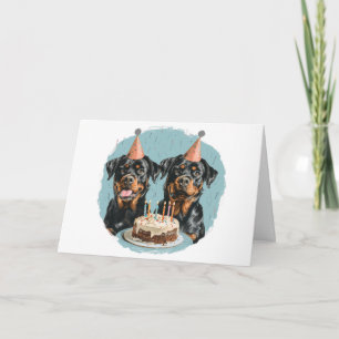 Happy Birthday Rottweiler Dogs Card
