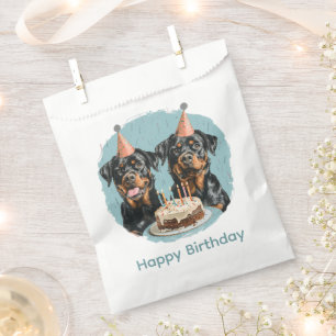 Happy Birthday Rottweiler Dogs Favour Bags