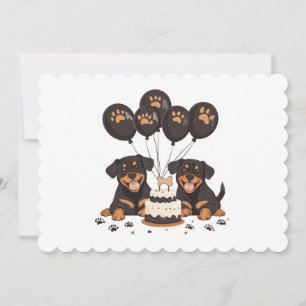 Happy Birthday Rottweiler Dogs Invitation