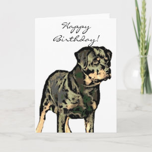 Happy Birthday Rottweiler greeting card