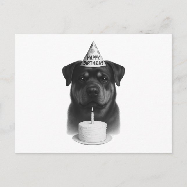 Happy Birthday Rottweiler Holiday Postcard (Front)