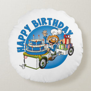 Happy birthday round cushion