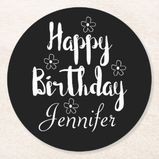 Happy Birthday Round Paper Coaster