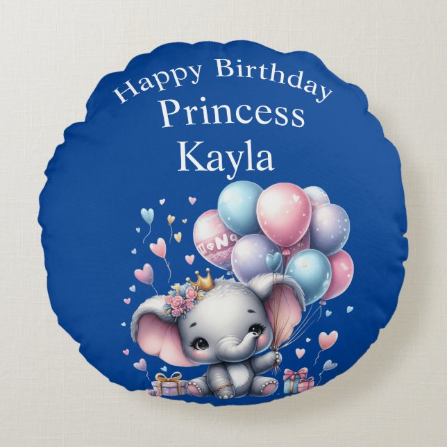 Happy Birthday Round Pillow (Front)