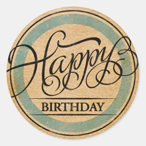 Happy Birthday Round Sticker | Zazzle